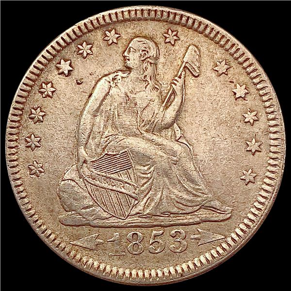 1853 Arrows Rays Seated Liberty Quarter CLOSELY UNCIRCULATED