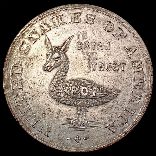 1896 Bryan Money 1 Dam NEARLY UNCIRCULATED