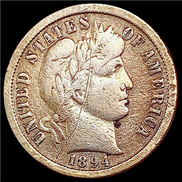 1894-O Barber Dime NICELY CIRCULATED