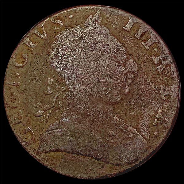 1773 Viginia 1/2 Penny Colonial Copper NICELY CIRCULATED