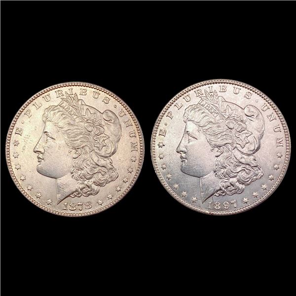 1878-1897 Morgan Silver Dollar Lot [2 Coins] UNCIRCULATED