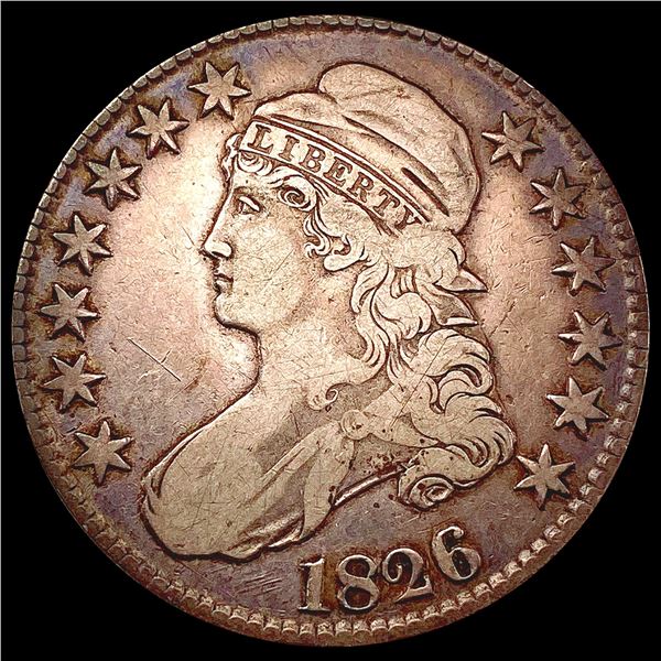 1826 Capped Bust Half Dollar LIGHTLY CIRCULATED