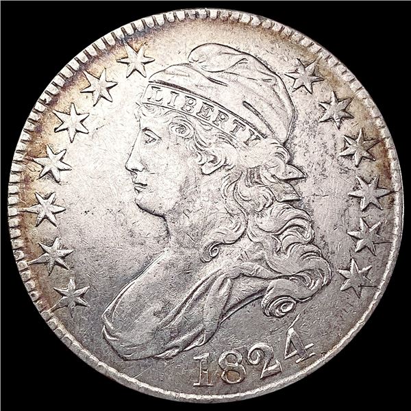 1824 Capped Bust Half Dollar NEARLY UNCIRCULATED