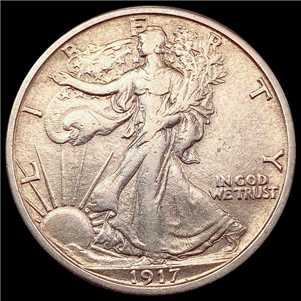 1917-S Rev MM Walking Liberty Half Dollar CLOSELY UNCIRCULATED