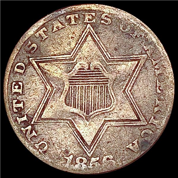 1856 Silver Three Cent NICELY CIRCULATED