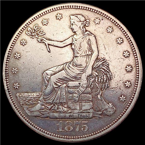 1875-CC Silver Trade Dollar NEARLY UNCIRCULATED