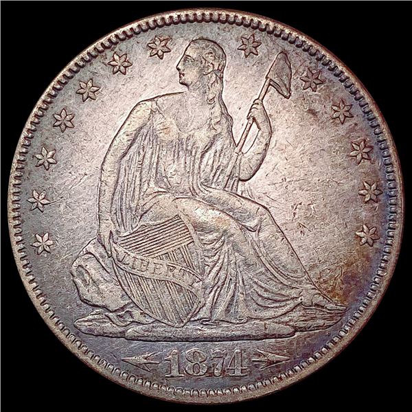 1874 Arrows Seated Liberty Half Dollar CLOSELY UNCIRCULATED