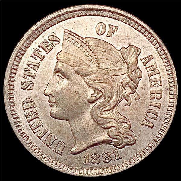 1881 Nickel Three Cent CHOICE BU