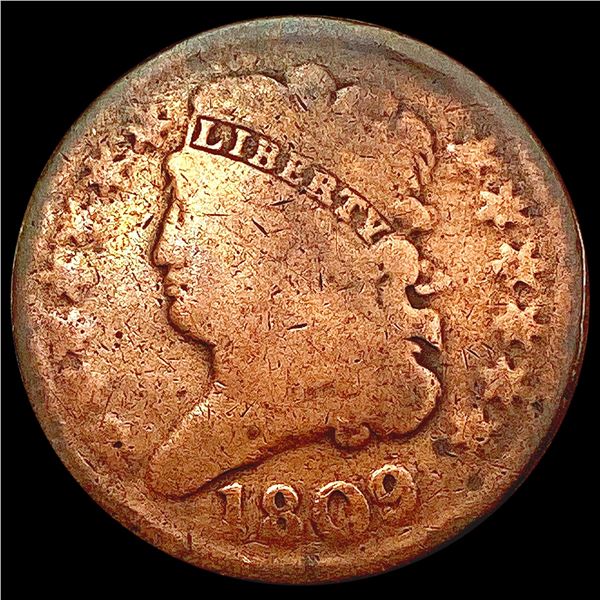 1809 Classic Head Half Cent NICELY CIRCULATED
