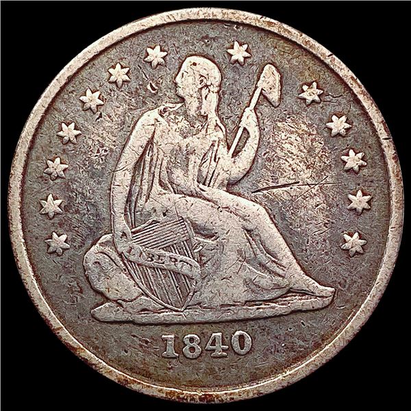 1840-O Seated Liberty Quarter NICELY CIRCULATED