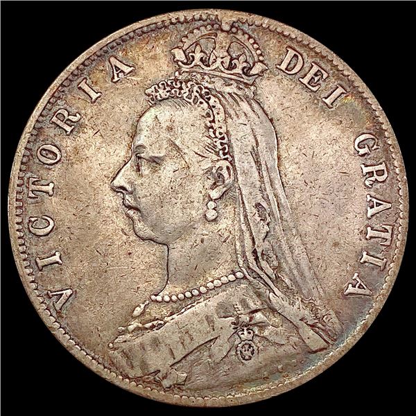 1890 Great Britain 1/2 Crown ABOUT UNCIRCULATED