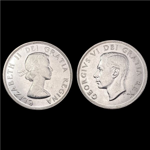 1950-1954 Canada Silver Dollars [2 Coins] UNCIRCULATED