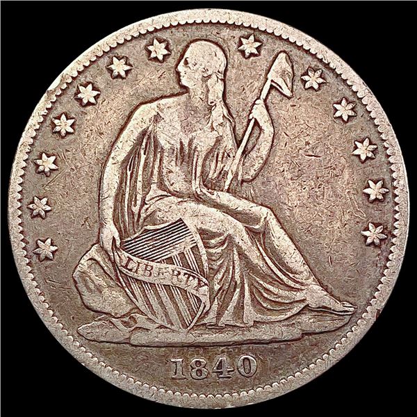 1840 Seated Liberty Half Dollar LIGHTLY CIRCULATED
