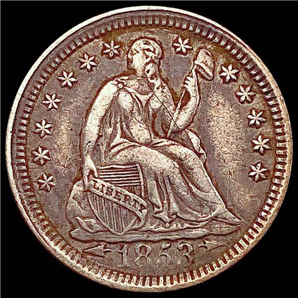 1853 Arrows Seated Liberty Half Dime LIGHTLY CIRCULATED