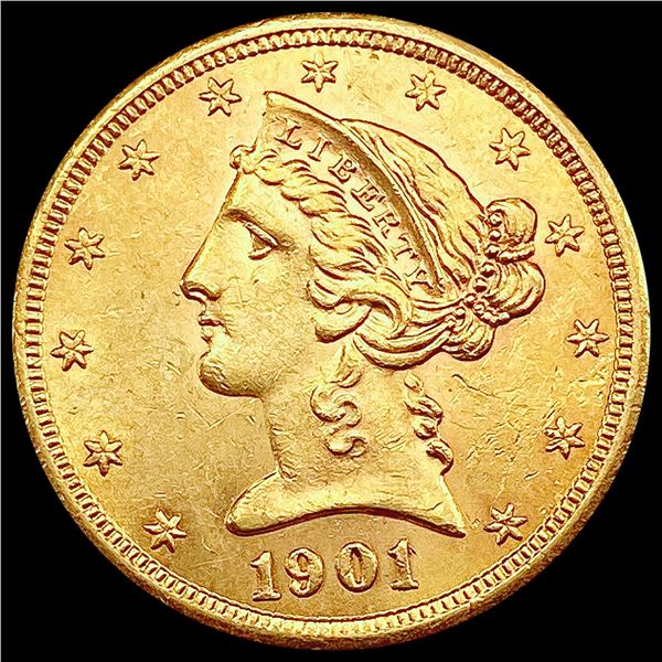 1901-S $5 Gold Half Eagle UNCIRCULATED