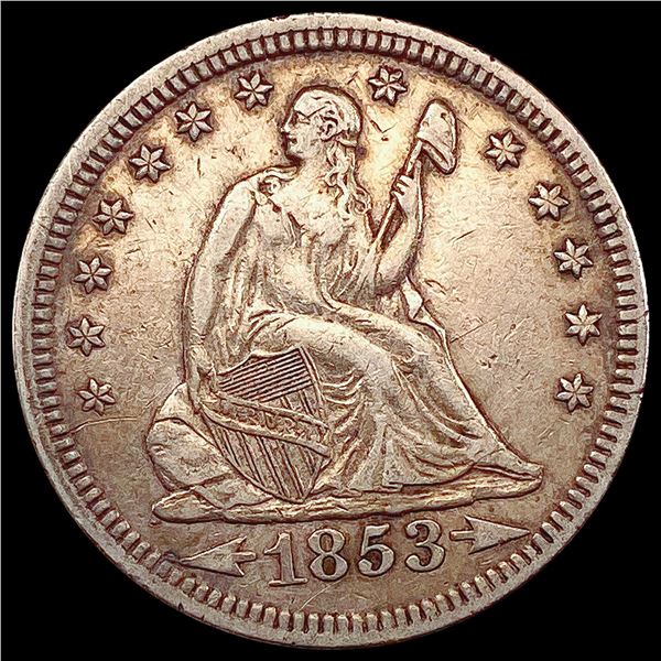1853 Arrows Rays Seated Liberty Quarter CLOSELY UNCIRCULATED