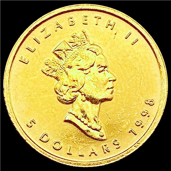 1998 Canada 1/10oz Gold Maple Leaf GEM BU