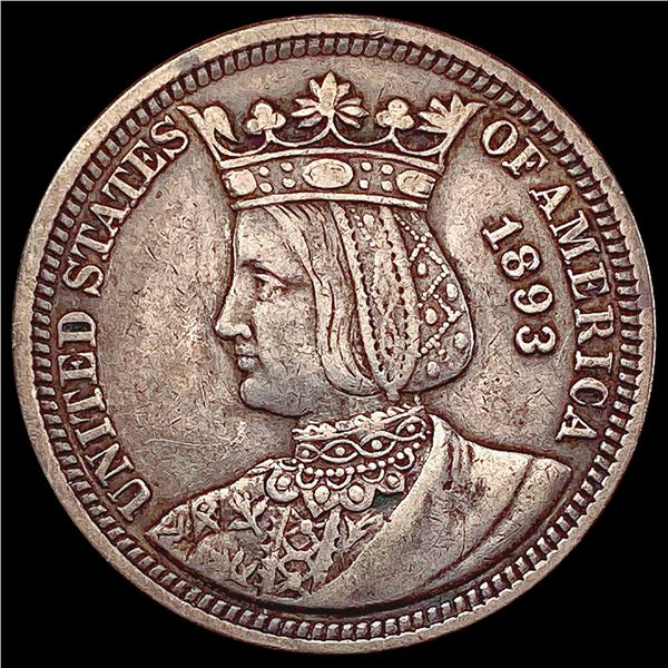 1893 Isabella Silver Quarter LIGHTLY CIRCULATED