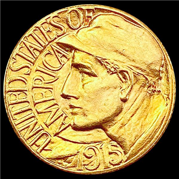 1915-S Pan-Pac Rare Gold Dollar GEM BU