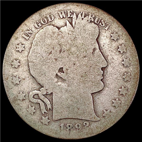 1892-S Barber Half Dollar NICELY CIRCULATED