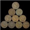 Image 1 : 1837-1856 US Large Cent Lot [10 Coins] HIGH GRADE