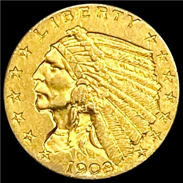 1908 $2.50 Gold Quarter Eagle CLOSELY UNCIRCULATED