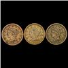 Image 1 : 1847-1851 US Large Cent Lot [3 Coins] CLOSELY UNCIRCULATED