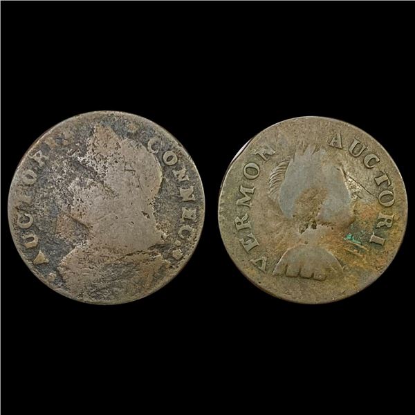 1783-1787 Vemont and Connecticut Coppers [2 Coins] HIGH GRADE