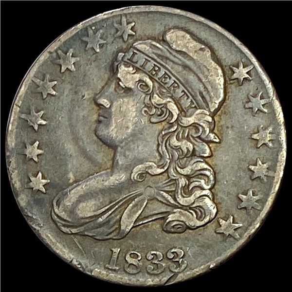 1833 Capped Bust Half Dollar LIGHTLY CIRCULATED
