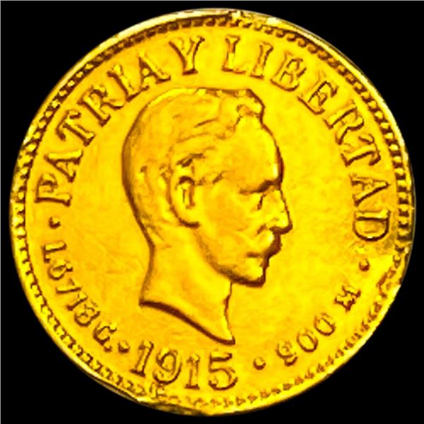 1915 Cuba Gold 1 Peso 0.0484oz UNCIRCULATED
