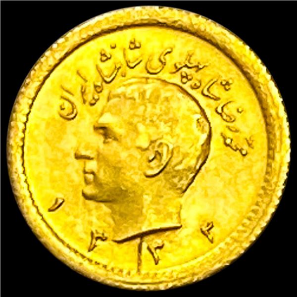 1342 Iran 1/4 Pahlavi Gold 0.0589oz SUPERB GEM BU