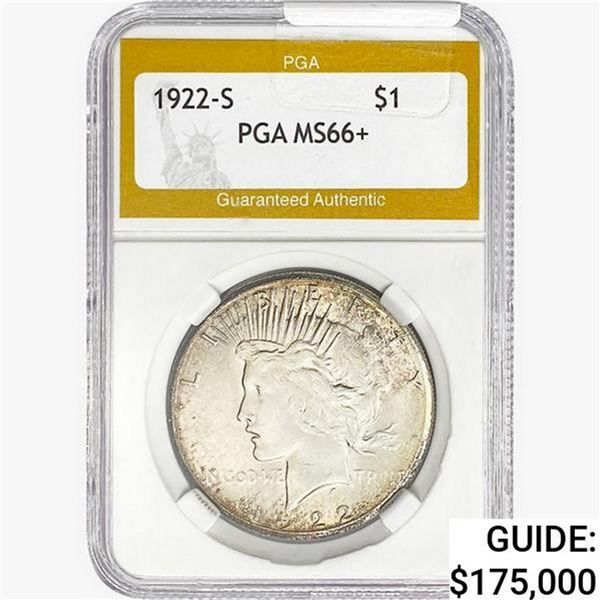 1922-S Silver Peace Dollar PGA MS66+