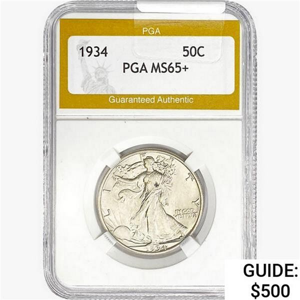 1934 Walking Liberty Half Dollar PGA MS65+