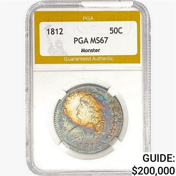 1812 Capped Bust Half Dollar PGA MS67 Monster