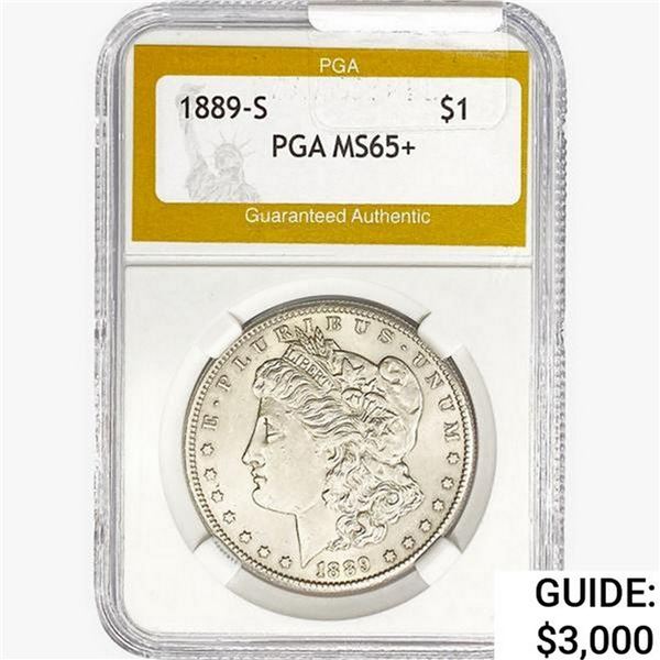 1889-S Morgan Silver Dollar PGA MS65+
