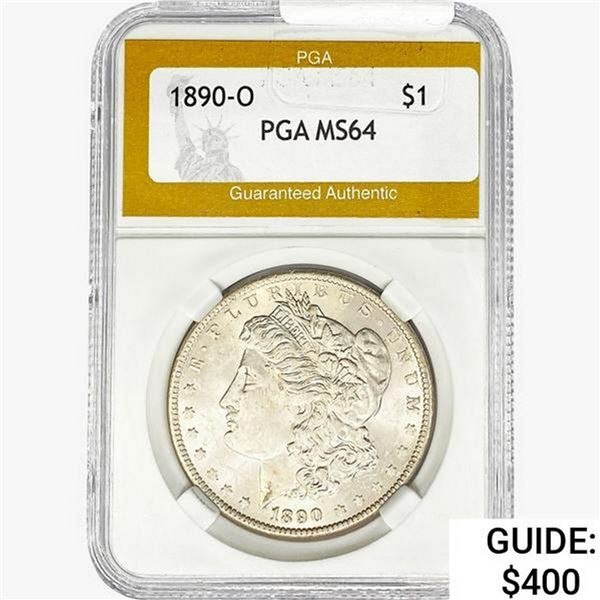1890-O Morgan Silver Dollar PGA MS64