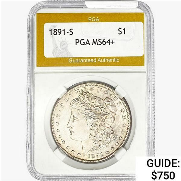1891-S Morgan Silver Dollar PGA MS64+