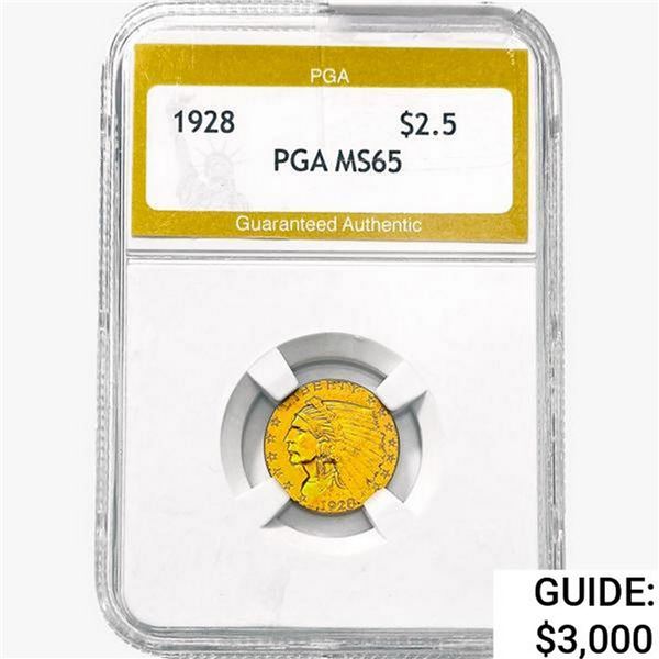 1928 $2.50 Gold Quarter Eagle PGA MS65