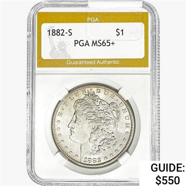 1882-S Morgan Silver Dollar PGA MS65+