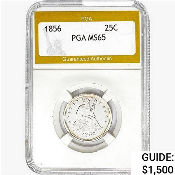 1856 Seated Liberty Quarter PGA MS65