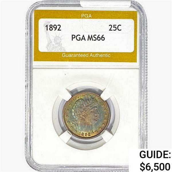 1892 Barber Quarter PGA MS66