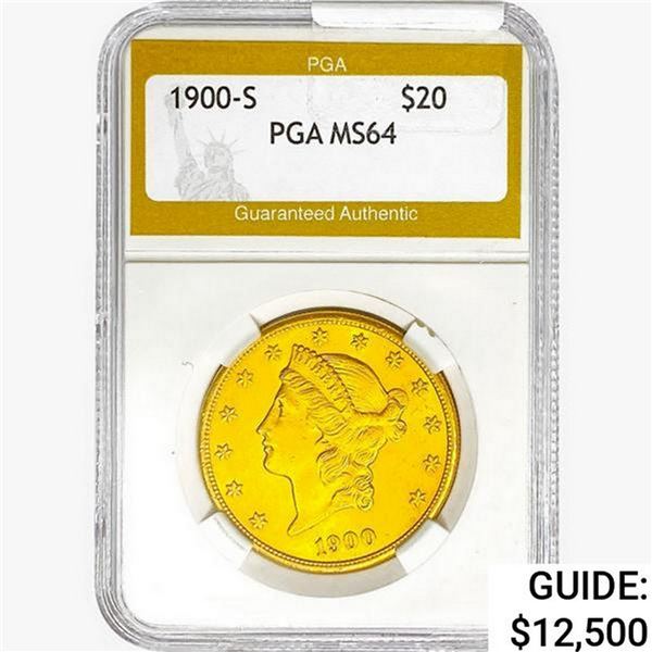 1900-S $20 Gold Double Eagle PGA MS64