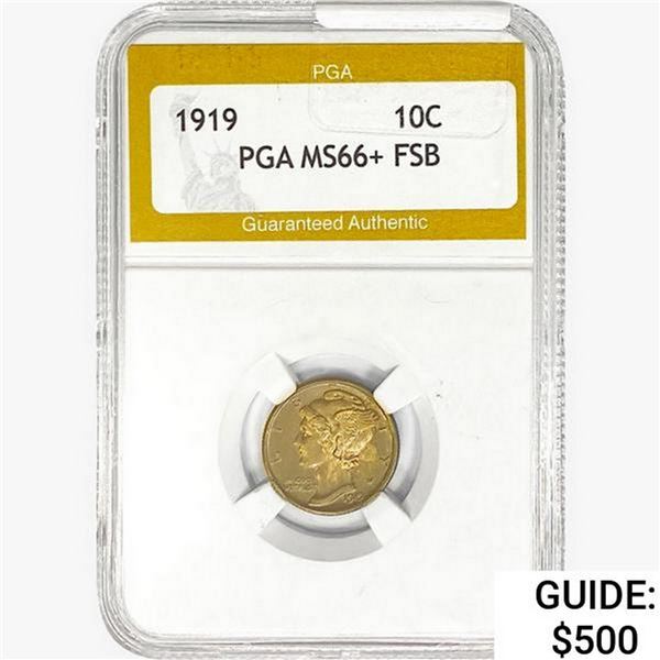 1919 Mercury Silver Dime PGA MS66+ FSB