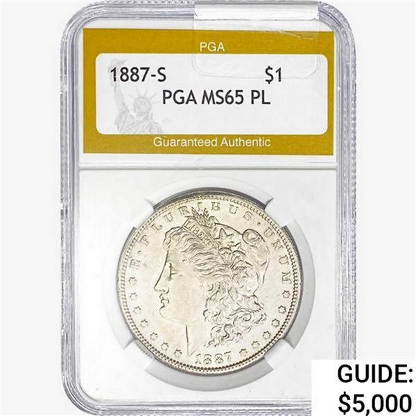 1887-S Morgan Silver Dollar PGA MS65 PL