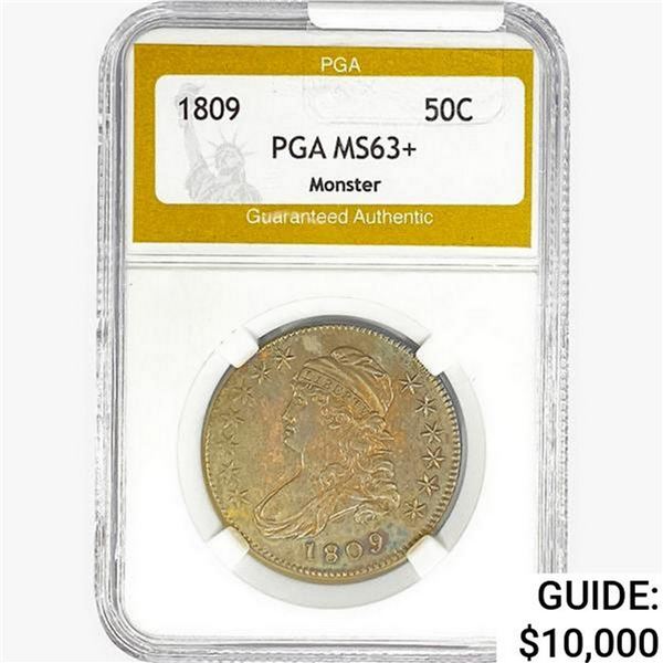 1809 Capped Bust Half Dollar PGA MS63+ Monster