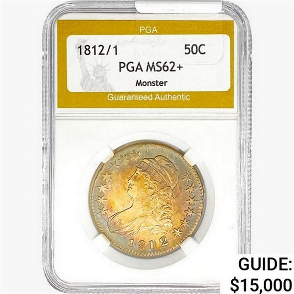 1812/1 Capped Bust Half Dollar PGA MS62+ Monster