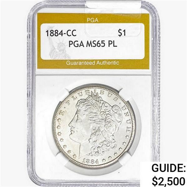 1884-CC Morgan Silver Dollar PGA MS65 PL