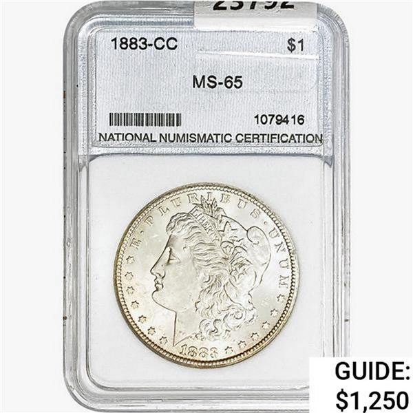 1883-CC Morgan Silver Dollar NNC MS65