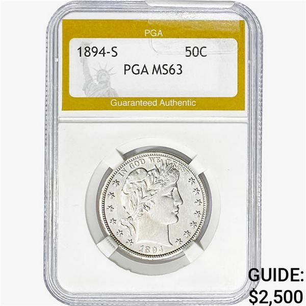 1894-S Barber Half Dollar PGA MS63