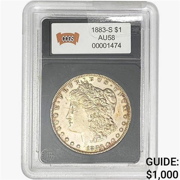1883-S Morgan Silver Dollar CCGS AU58